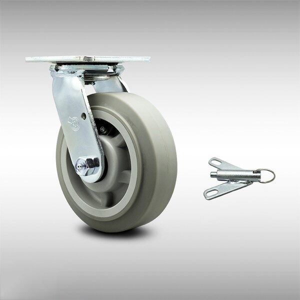 6 Inch SS Thermoplastic Rubber Swivel Caster with Ball Bearing and Swivel Lock